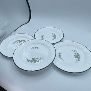 Vintage lot of 4 Corelle Callaway Ivy Swirl salad -bread plates.